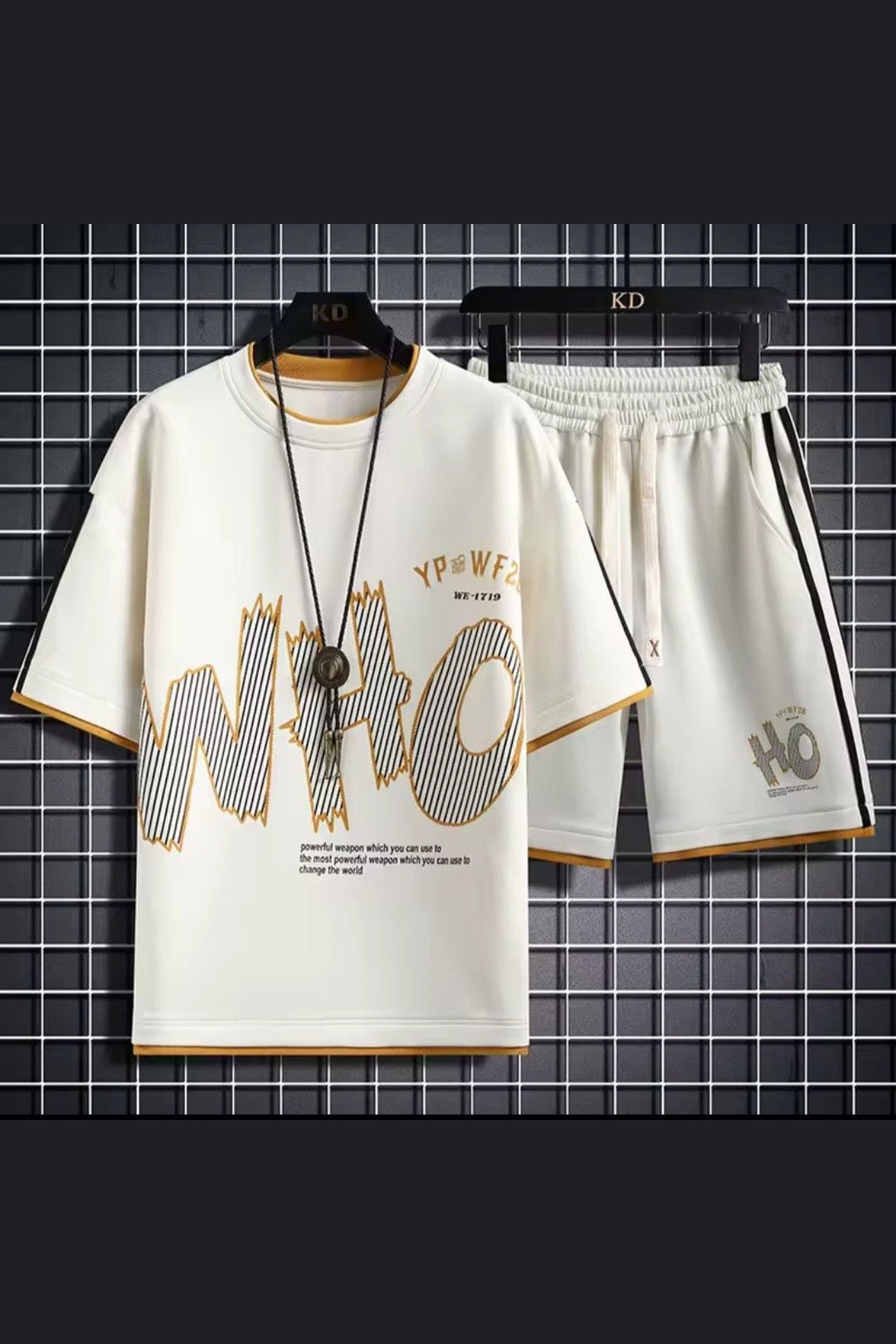 Men's Graphic Tee & Shorts Two - Piece Set | Streetwear Tracksuit Casual Sport Suit - GLITCH - BELLE