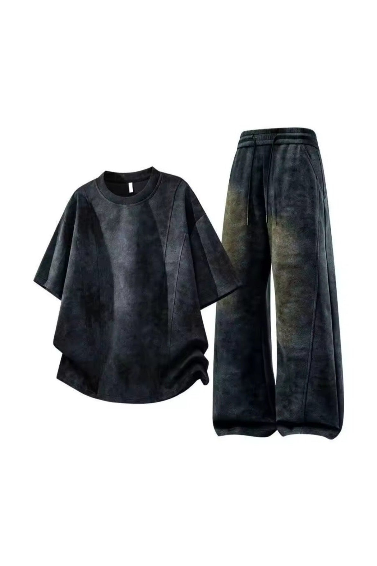Men's Tie Dye Oversized Tee & Straight Leg Pants Set - GLITCH-BELLE