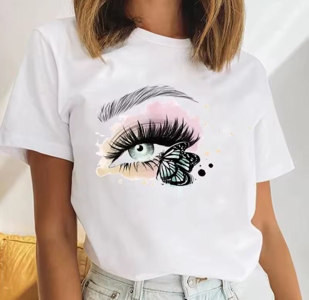 Eyelash Crown Graphic Print T-Shirt - GLITCH - BELLE