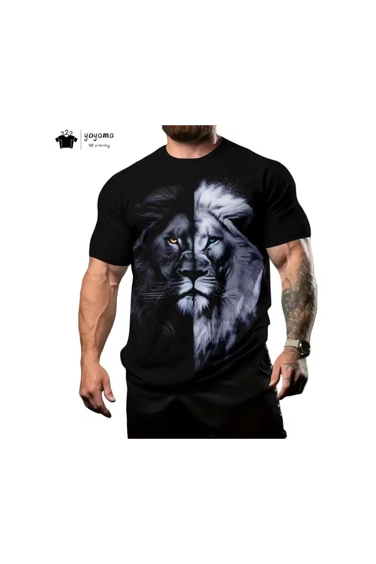 Vintage Tiger Graphic T-Shirt – Men's Oversized Short Sleeve Tee - GLITCH - BELLE
