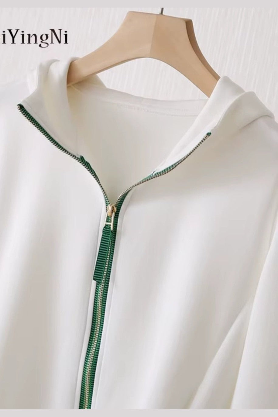 Y2K Zip Hoodie Cardigan Sweatshirt – Women's Loose Long Sleeve Casual Top - GLITCH-BELLE