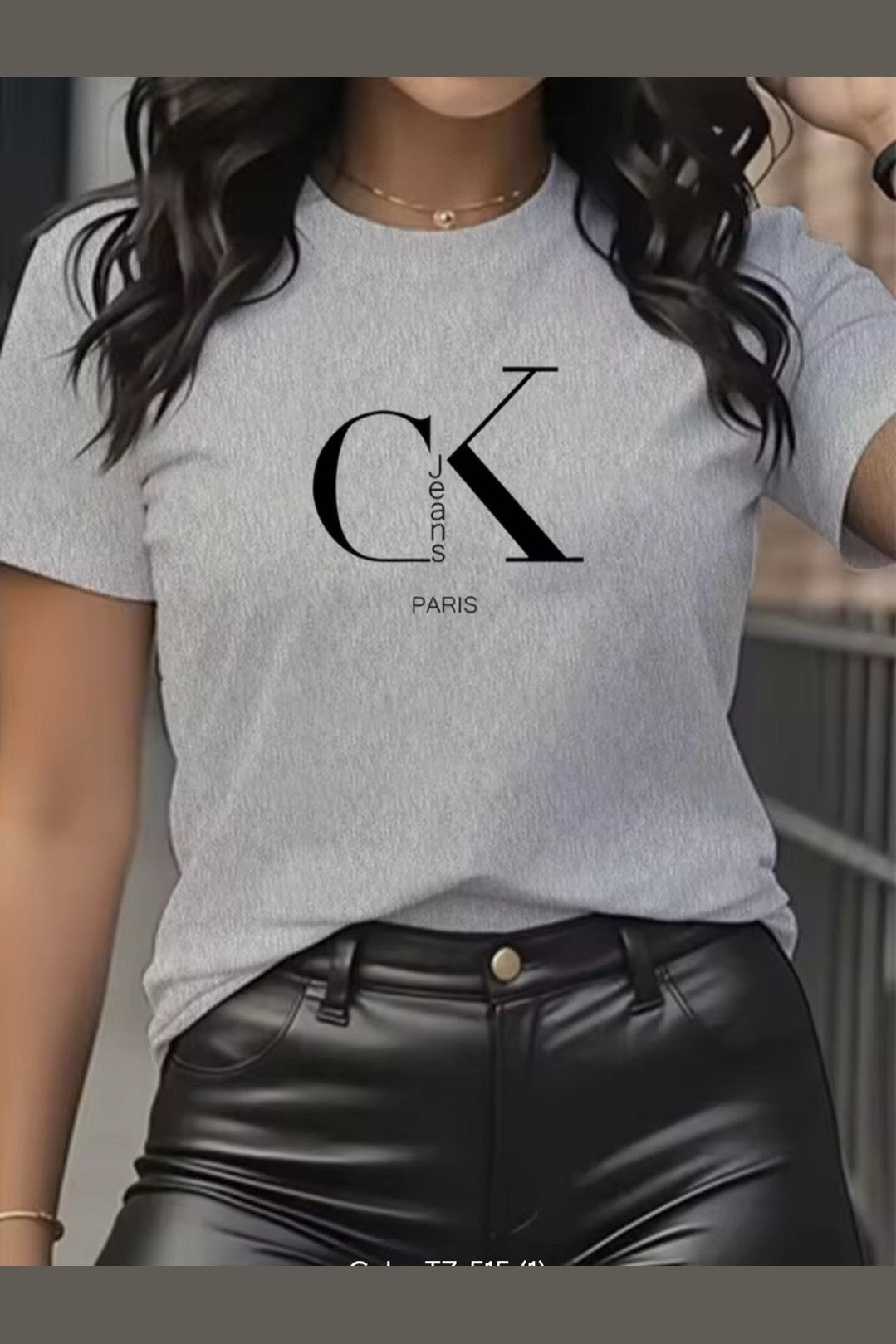 Luxury CK Letter Print Y2K Crew Neck T-Shirt - GLITCH - BELLE