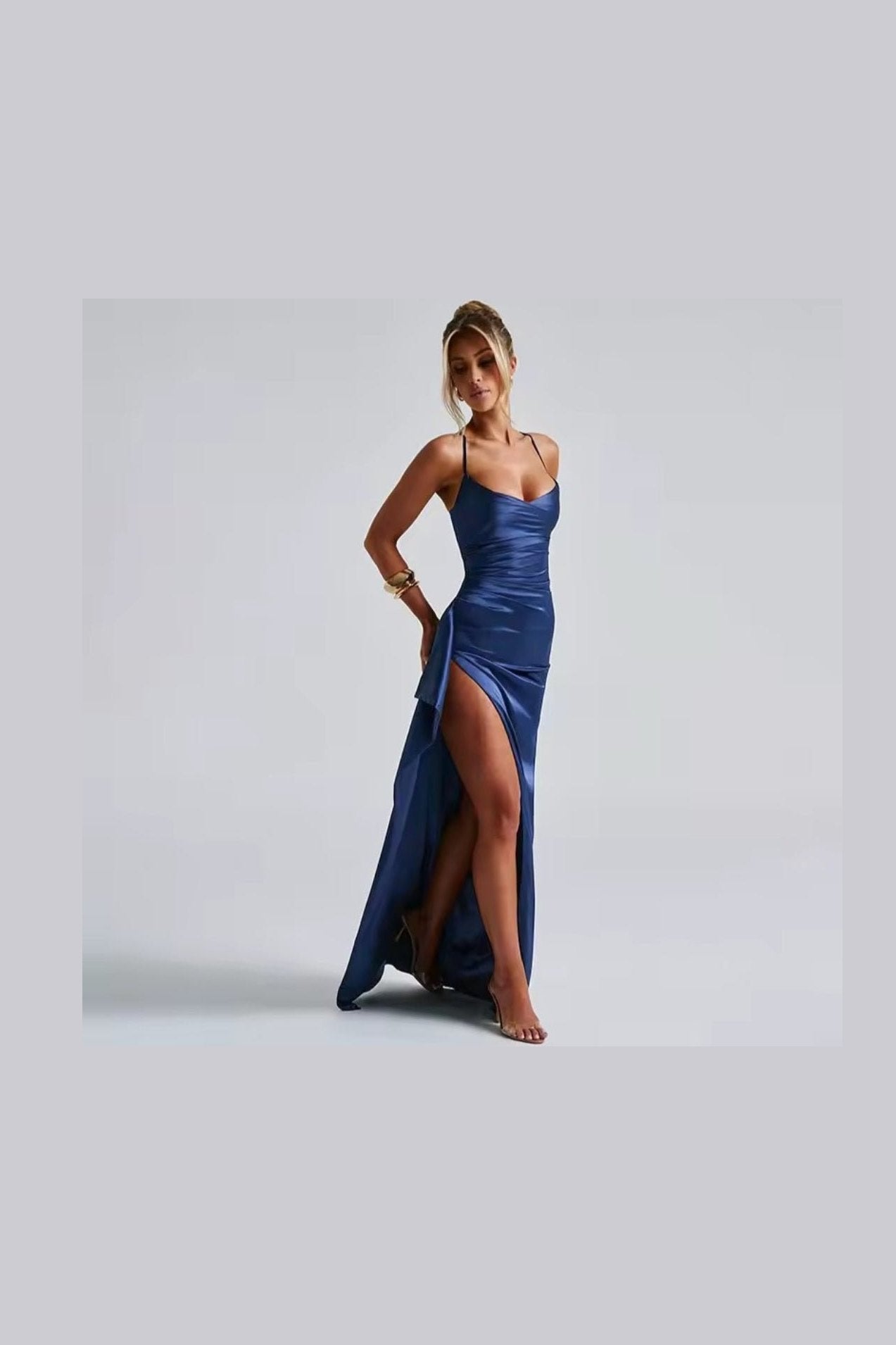 Autumn New Temperament Sexy Slim Satin Dress - GLITCH-BELLE