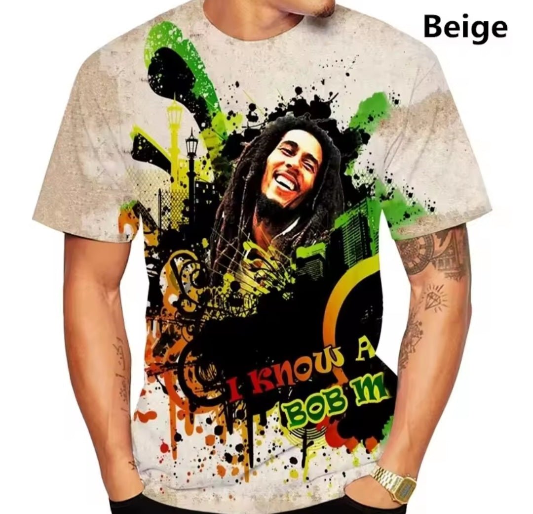 Bob Marley 3D Printed Reggae Hip Hop T-Shirt - GLITCH - BELLE