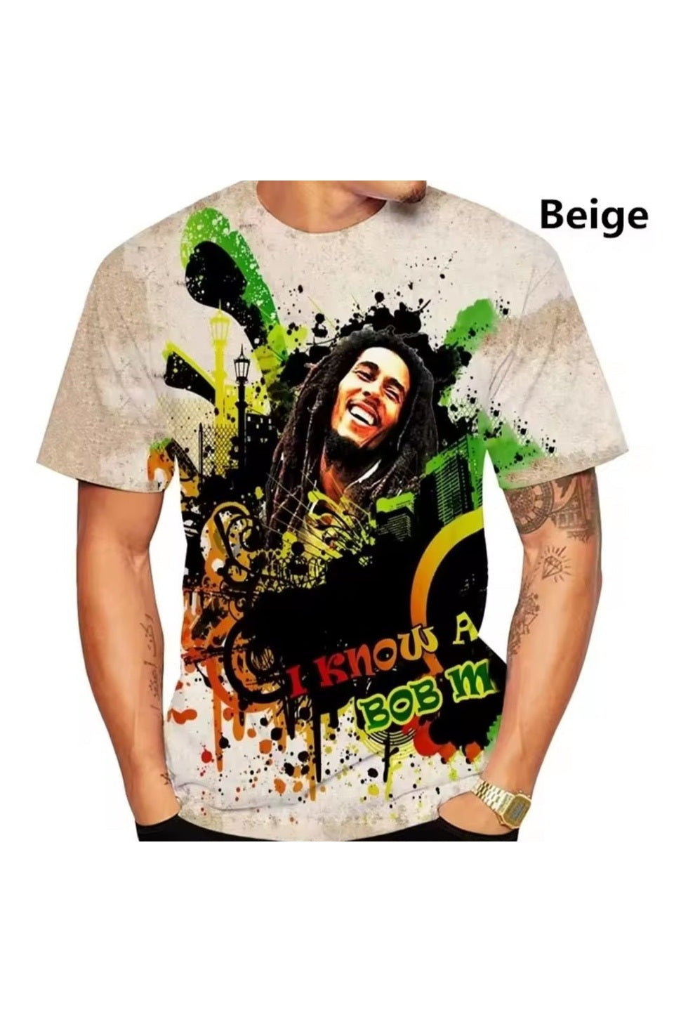 Bob Marley 3D Printed Reggae Hip Hop T-Shirt - GLITCH - BELLE