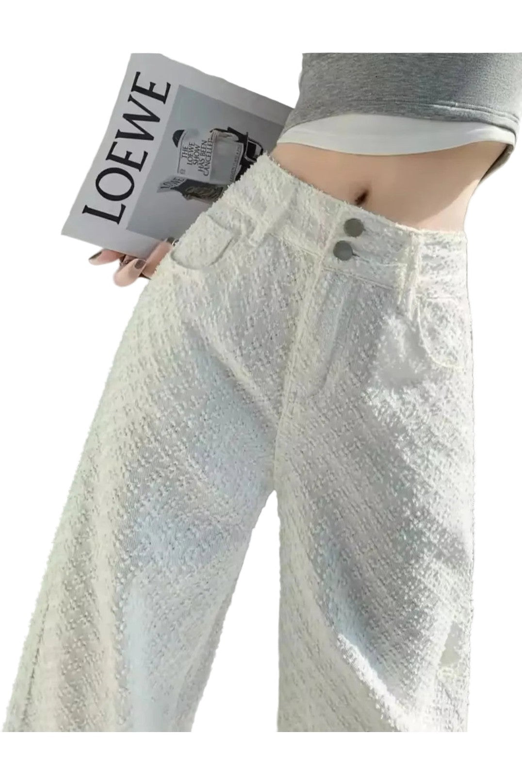High Waist Straight Wide Leg Jeans – Korean Classic Full Length Denim Pants - GLITCH - BELLE