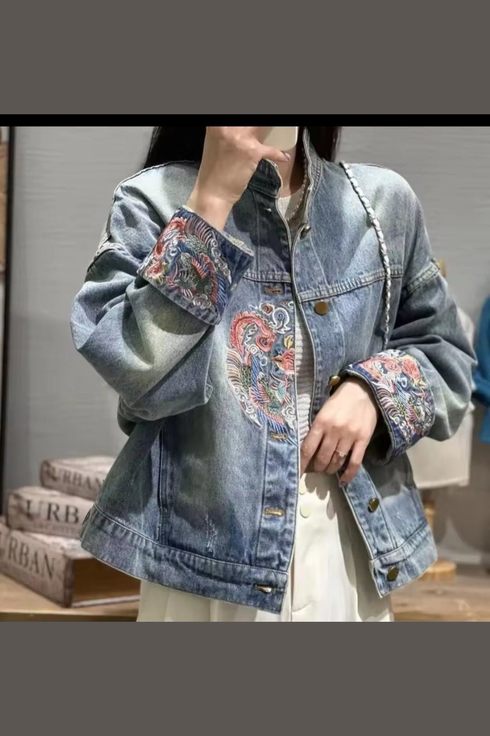 Embroidery Denim Jacket – Chinese Retro National Style - GLITCH - BELLE