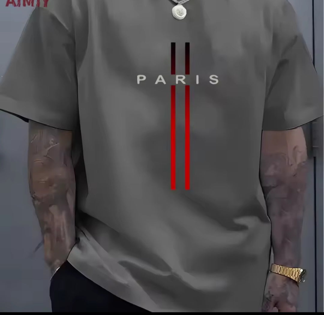 PARIS Stripe Oversized Tee