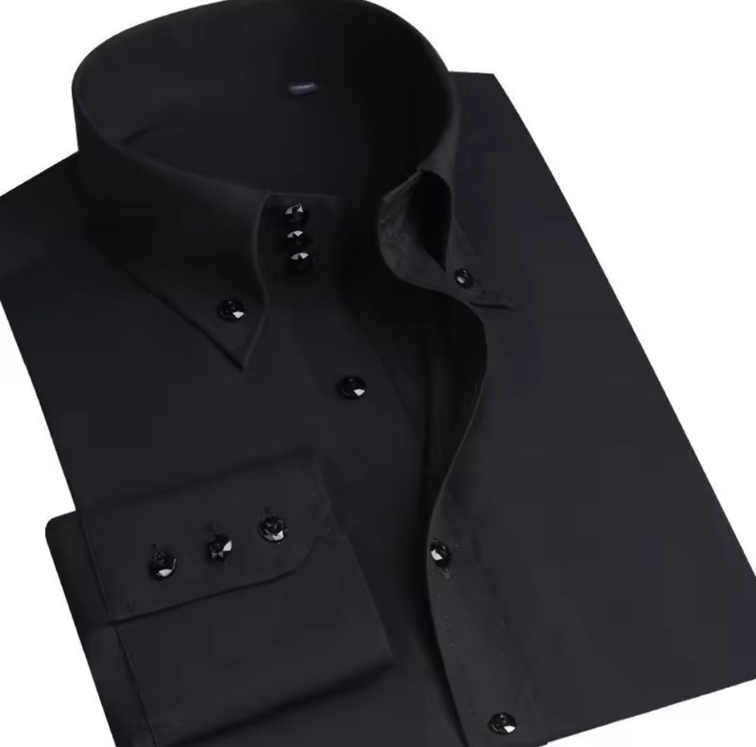Men's Button - Down Dress Shirt Slim Fit | Formal Business Long Sleeve - GLITCH - BELLE