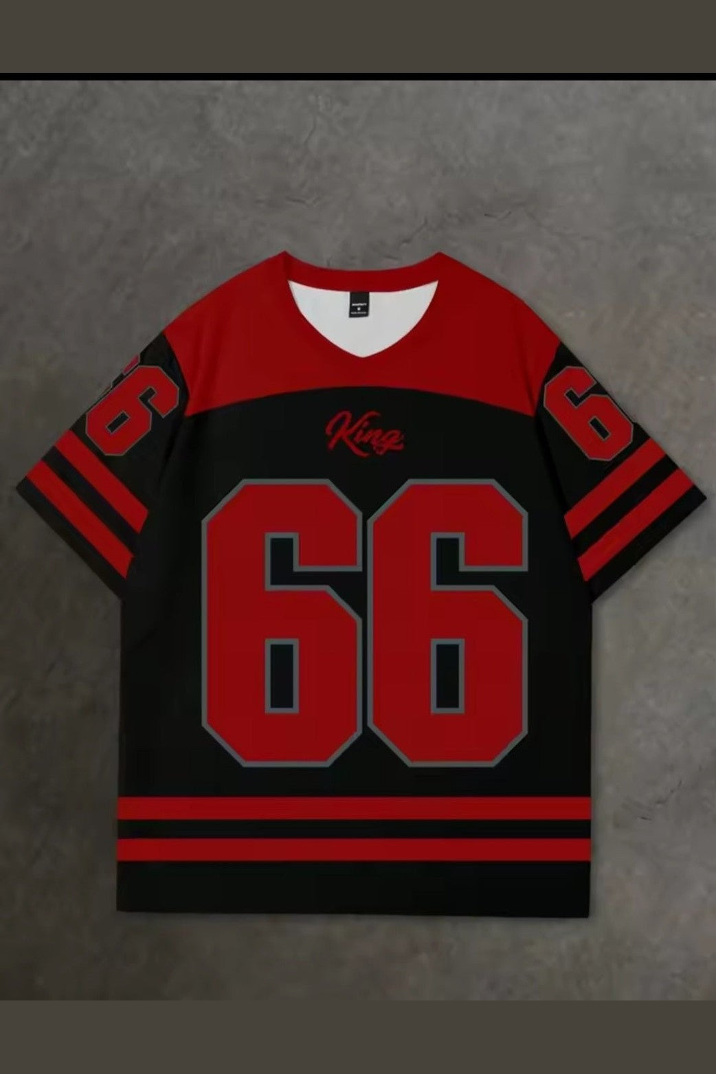 Retro Sports V - Neck Jersey T-Shirt - GLITCH - BELLE
