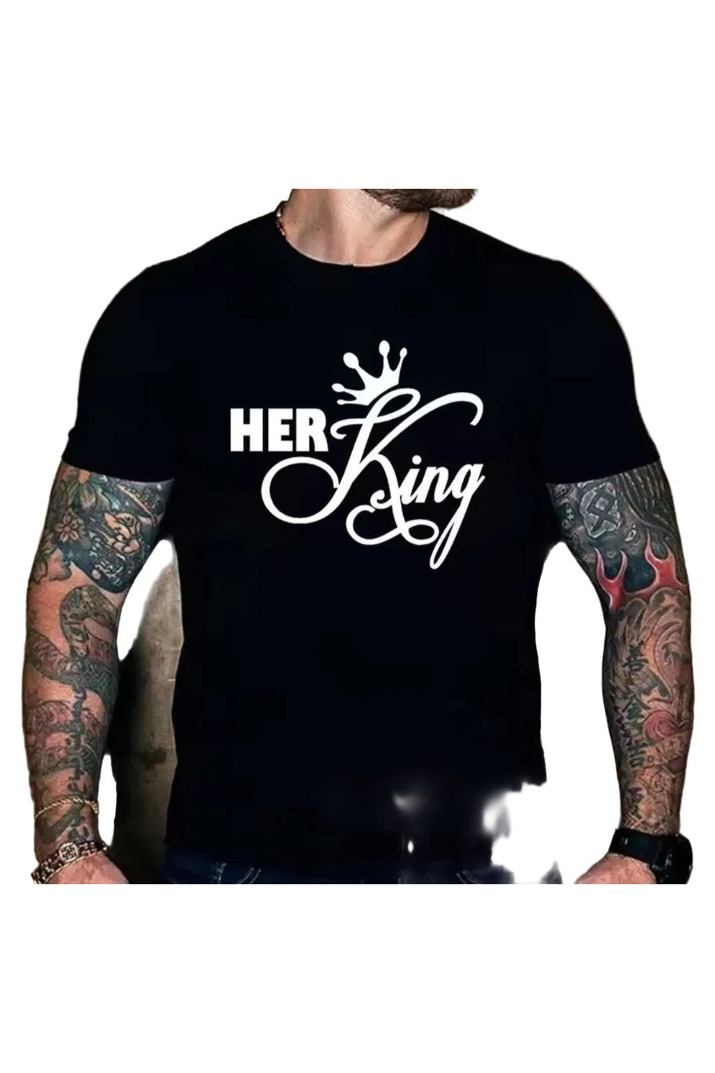 Her King His Queen Couples T-Shirt - GLITCH - BELLE