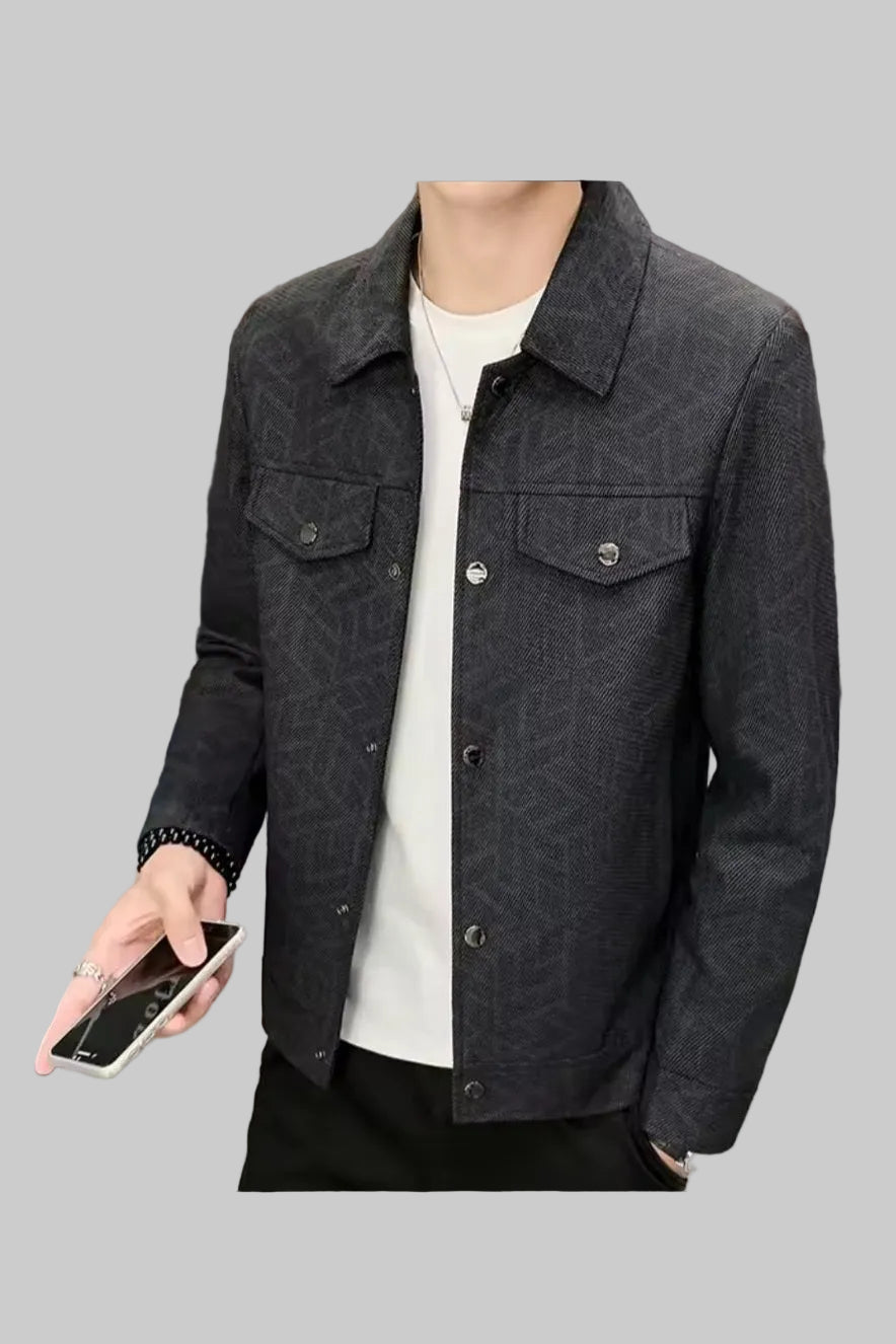 Classic Jacquard Lapel Coat – Men's Urban Streetwear Jacket - GLITCH-BELLE