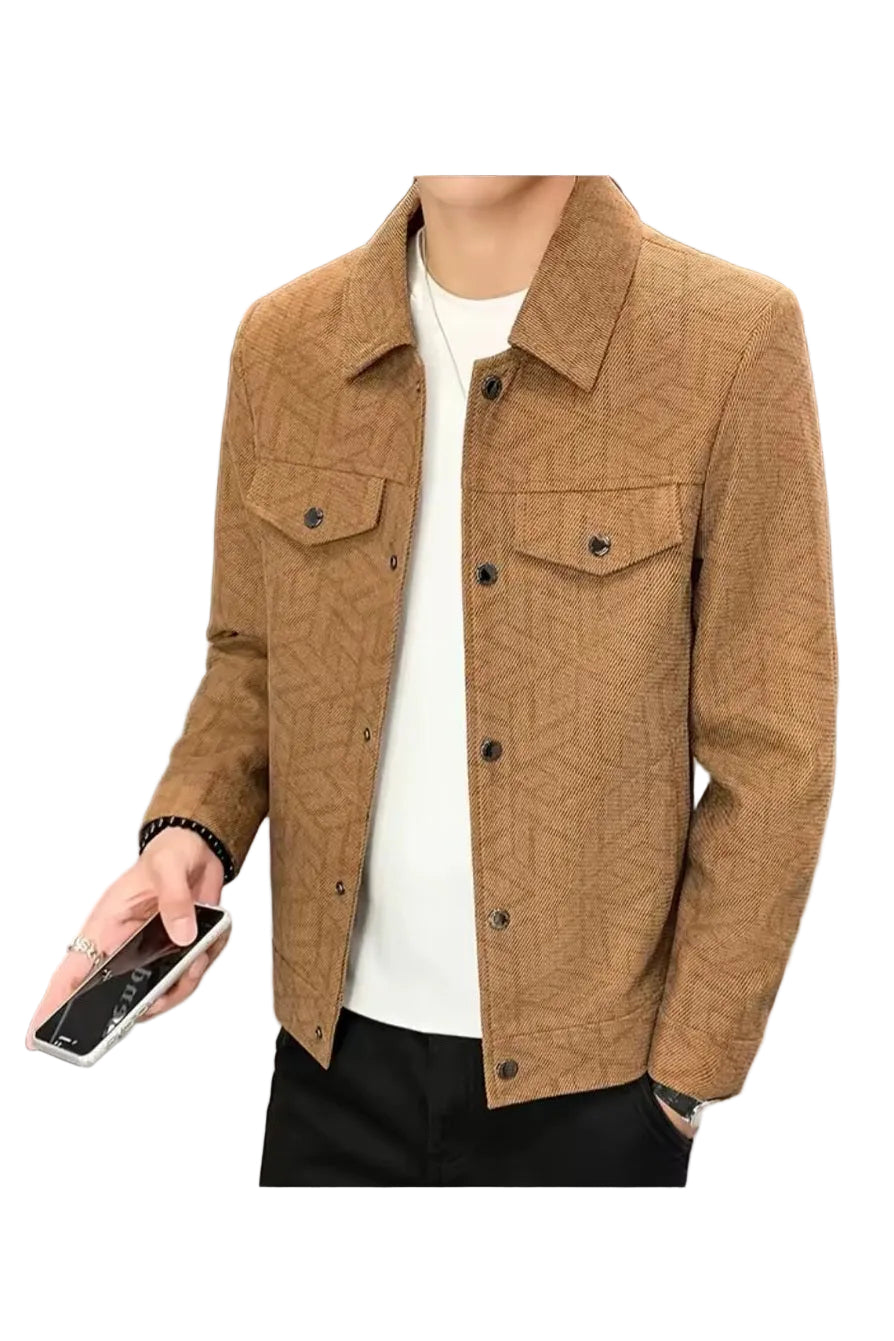 Classic Jacquard Lapel Coat – Men's Urban Streetwear Jacket - GLITCH-BELLE