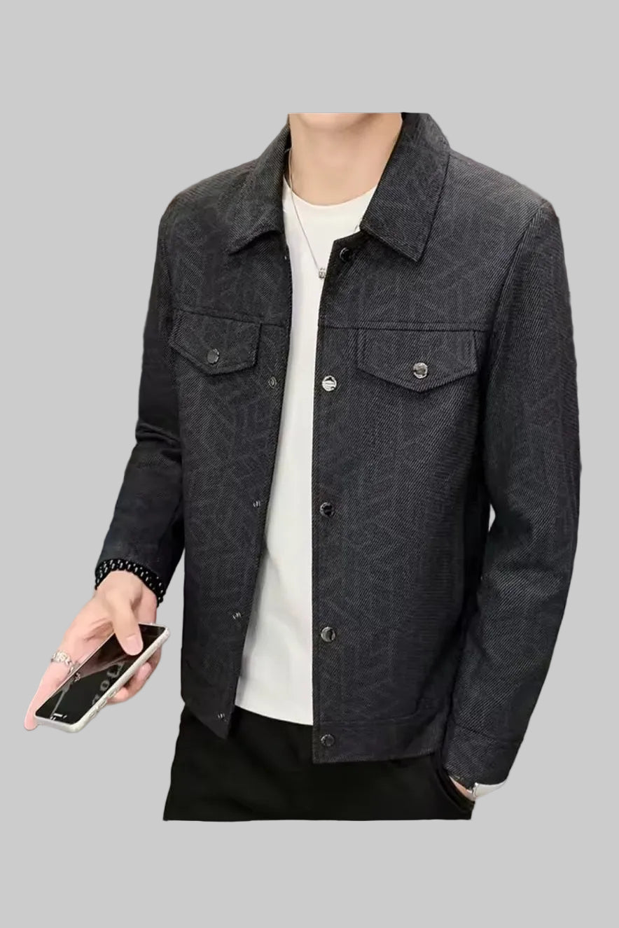 Classic Jacquard Lapel Coat – Men's Urban Streetwear Jacket - GLITCH-BELLE