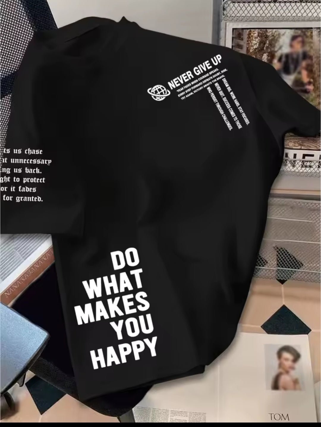 Do What Makes You Happy Graphic Tee – Men's 100% Cotton Streetwear T-Shirt - GLITCH-BELLE