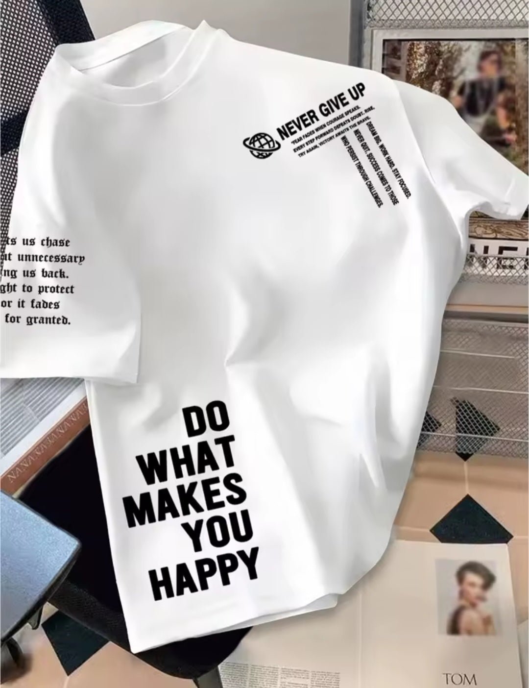 Do What Makes You Happy Graphic Tee – Men's 100% Cotton Streetwear T-Shirt - GLITCH-BELLE
