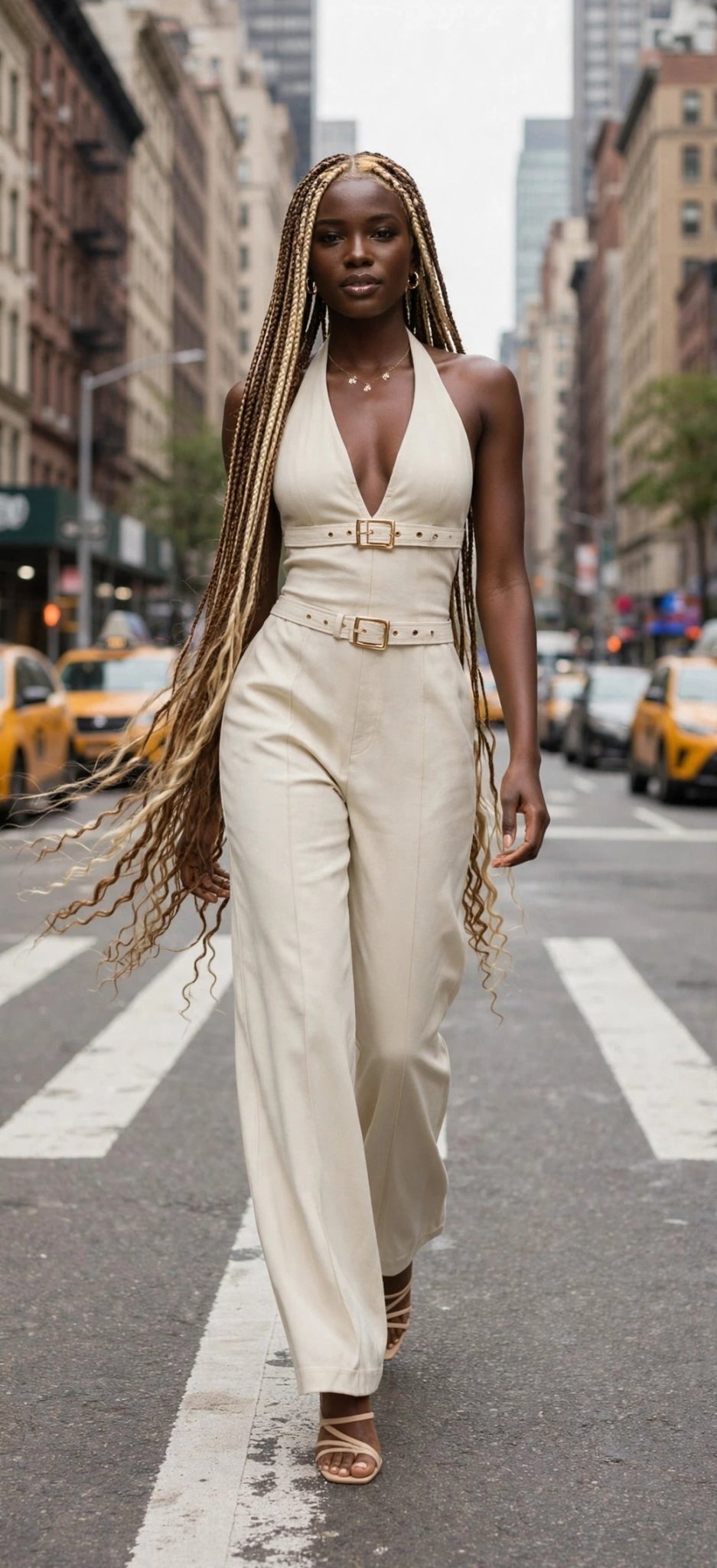 Double Buckle Halter Jumpsuit – Linen-Blend Wide Leg - GLITCH-BELLE