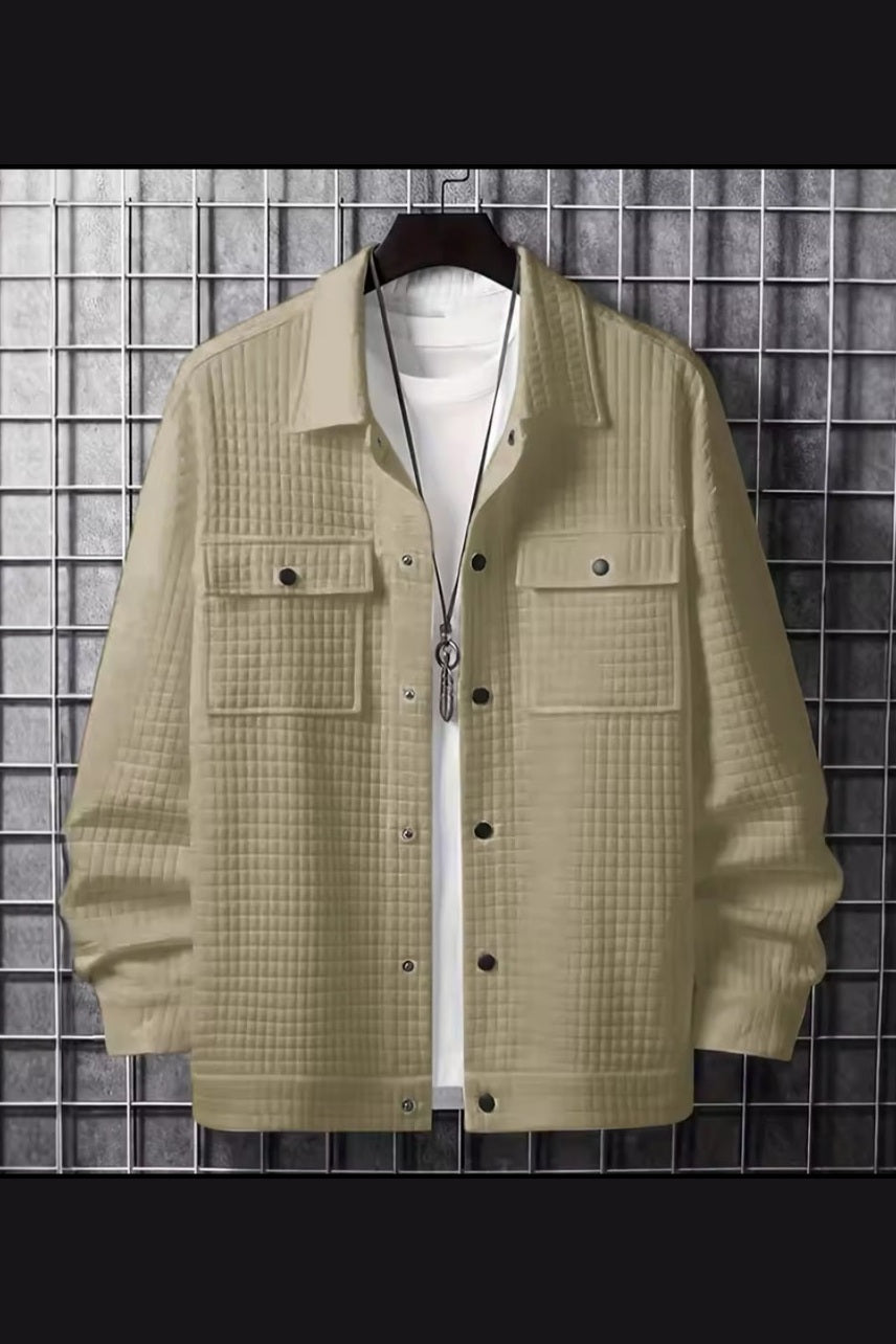Men's Casual Embroidered Jacket – Loose Fit Outerwear for Spring & Fall - GLITCH-BELLE