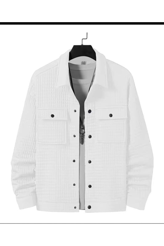 Men's Casual Embroidered Jacket – Loose Fit Outerwear for Spring & Fall - GLITCH-BELLE
