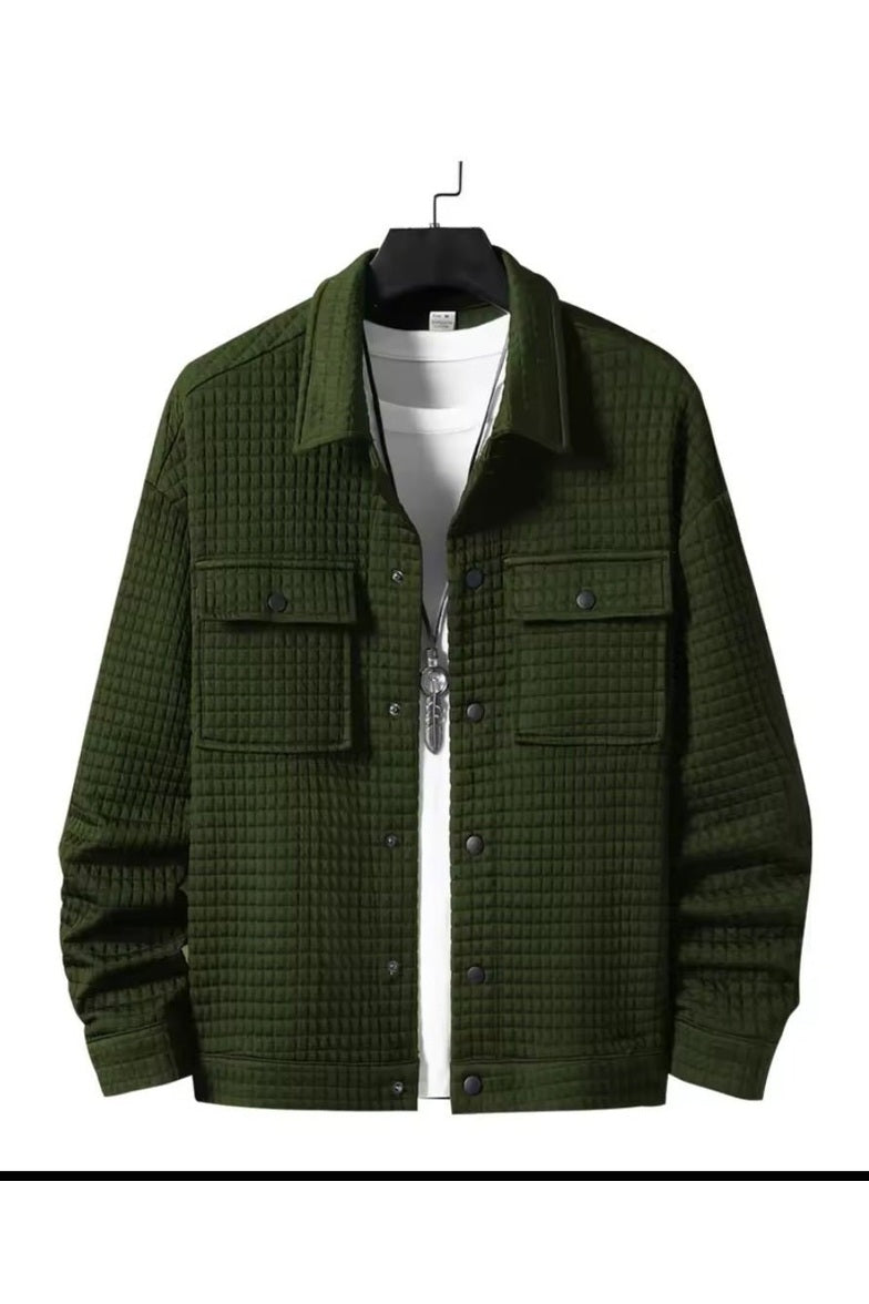 Men's Casual Embroidered Jacket – Loose Fit Outerwear for Spring & Fall - GLITCH-BELLE