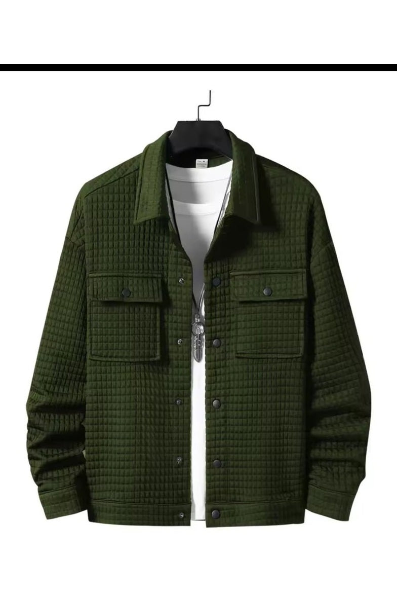 Men's Casual Embroidered Jacket – Loose Fit Outerwear for Spring & Fall - GLITCH-BELLE