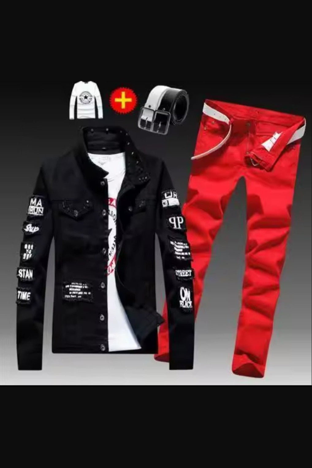 Men's Denim Jacket & Jeans Two-Piece Set | Spring Autumn Fashion Suit - GLITCH-BELLE