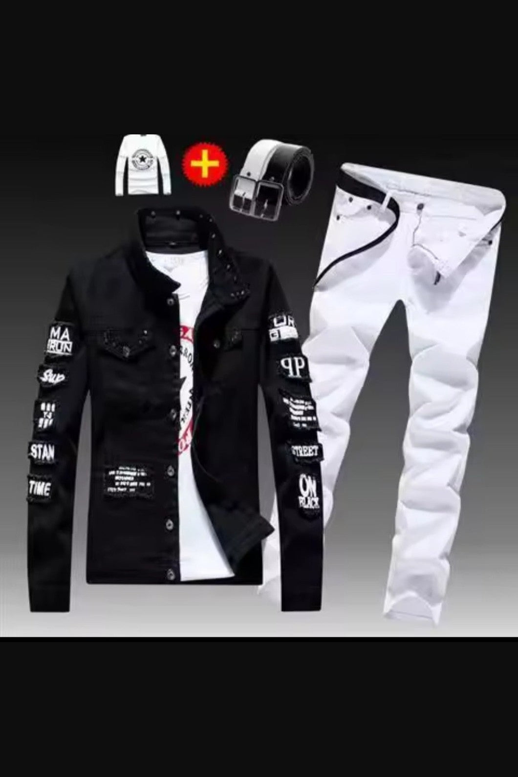 Men's Denim Jacket & Jeans Two-Piece Set | Spring Autumn Fashion Suit - GLITCH-BELLE