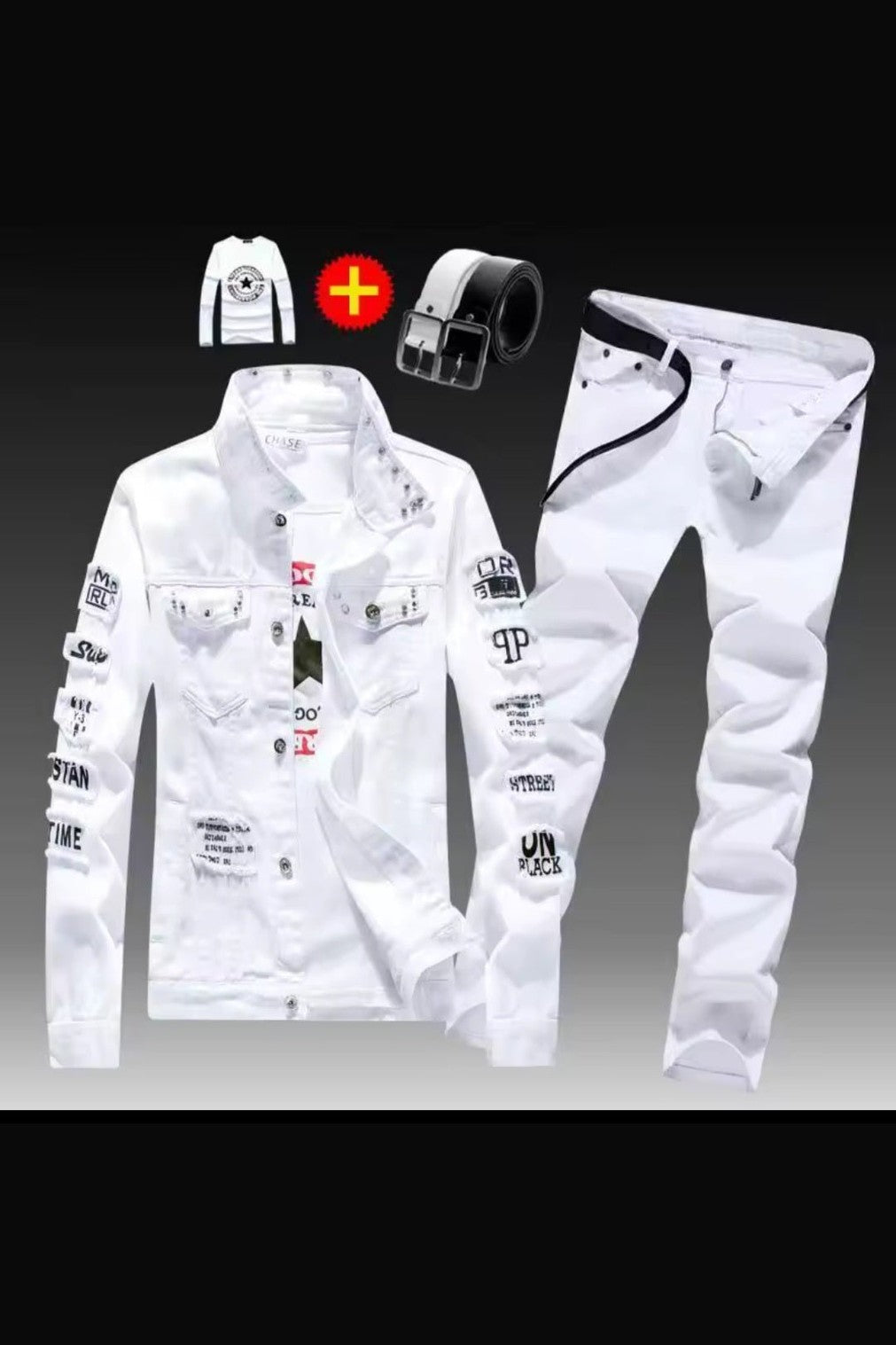 Men's Denim Jacket & Jeans Two-Piece Set | Spring Autumn Fashion Suit - GLITCH-BELLE
