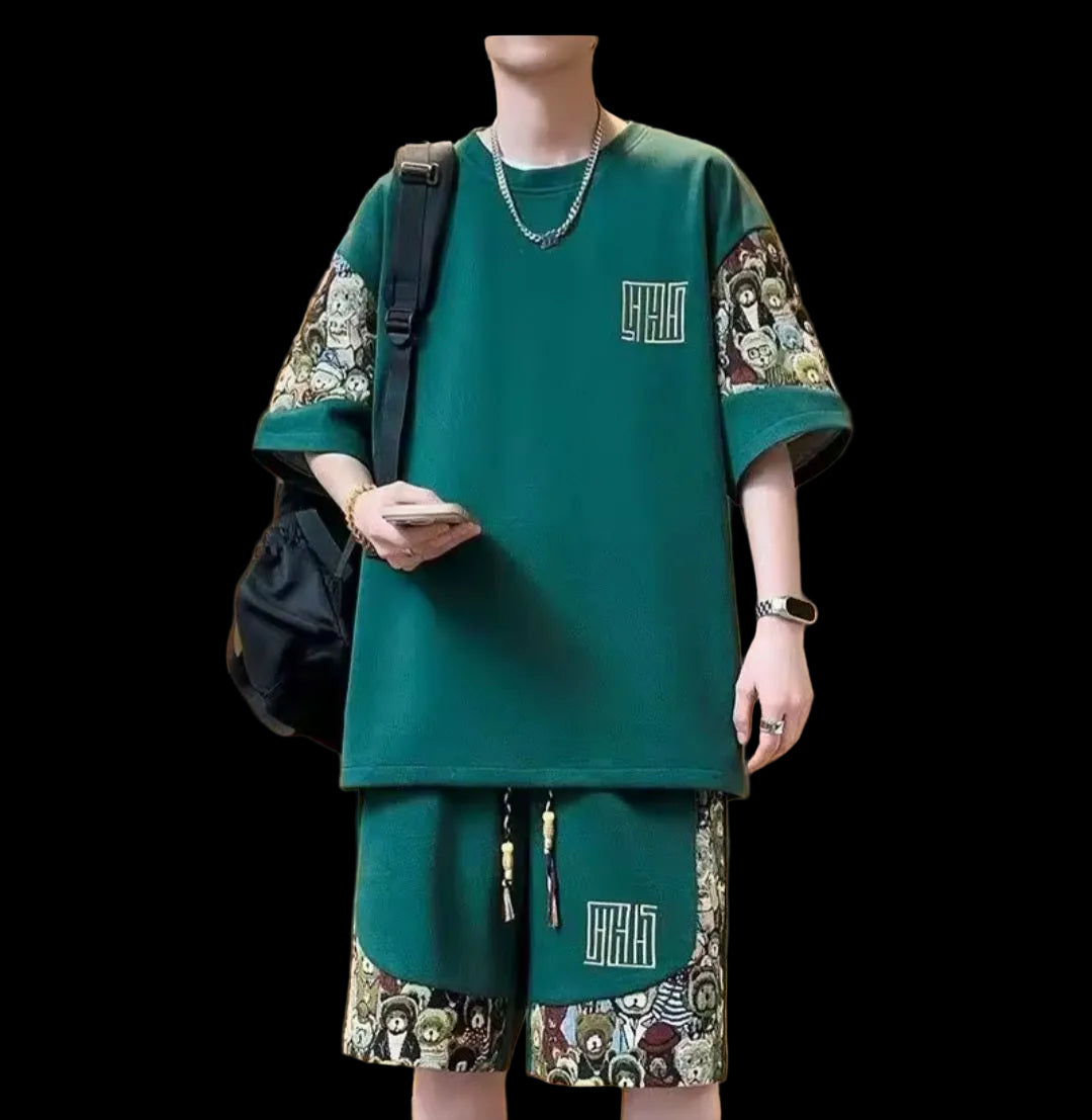 Men's Graphic Two - Piece Short Set - GLITCH - BELLE