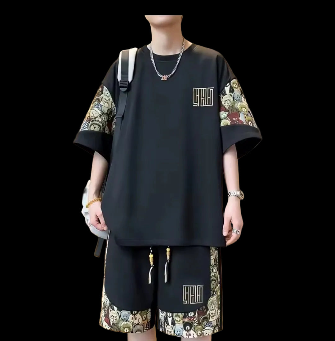 Men's Graphic Two - Piece Short Set - GLITCH - BELLE