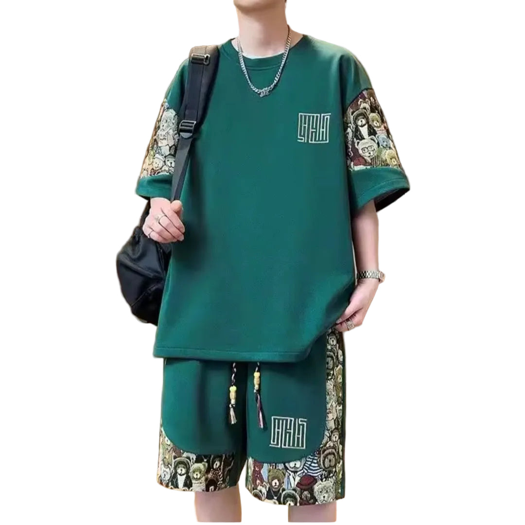 Men's Graphic Two - Piece Short Set - GLITCH - BELLE