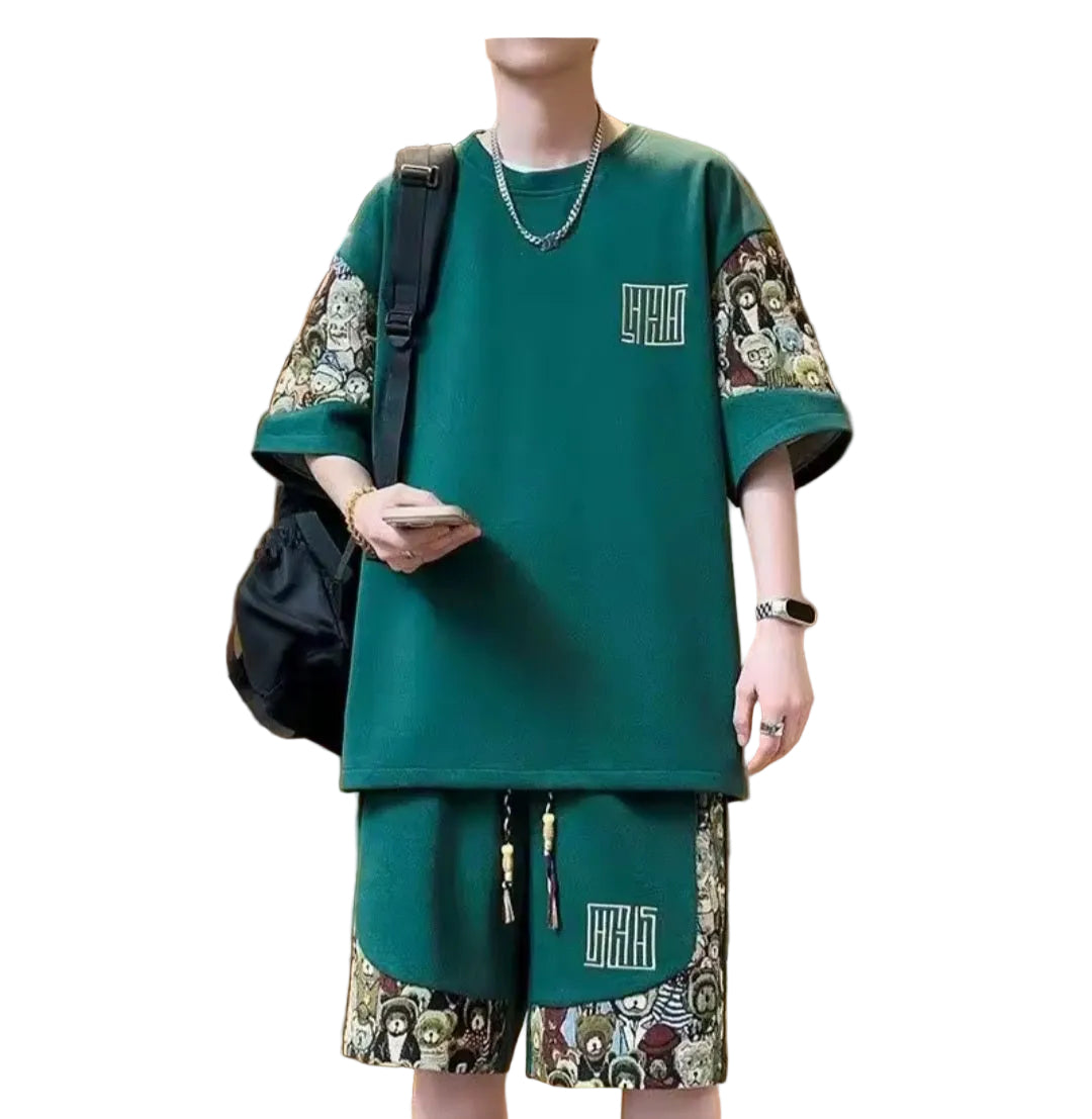 Men's Graphic Two - Piece Short Set - GLITCH - BELLE
