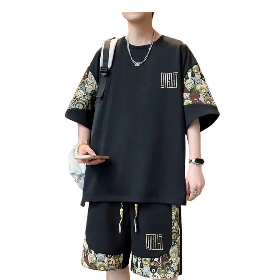 Men's Graphic Two - Piece Short Set - GLITCH - BELLE