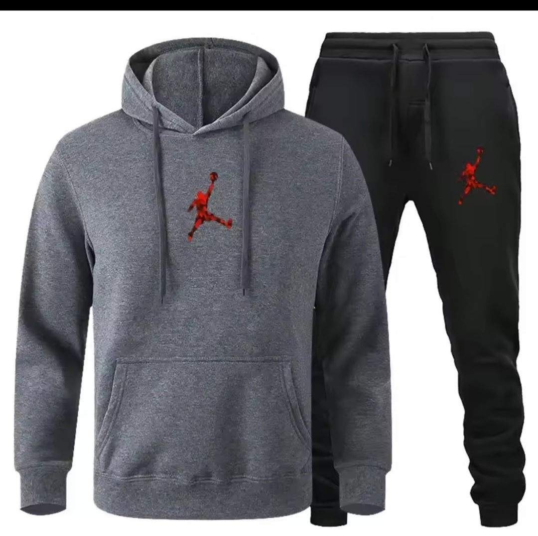 Men's Jogger Fitness Sportswear Set – Long-Sleeve Sweatshirt & Casual Pants - GLITCH-BELLE