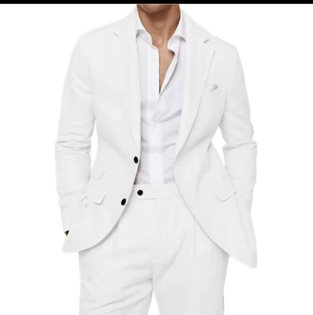 Men's Linen Suit Two - Piece Set | Blazer & Pants | Summer Wedding - GLITCH - BELLE