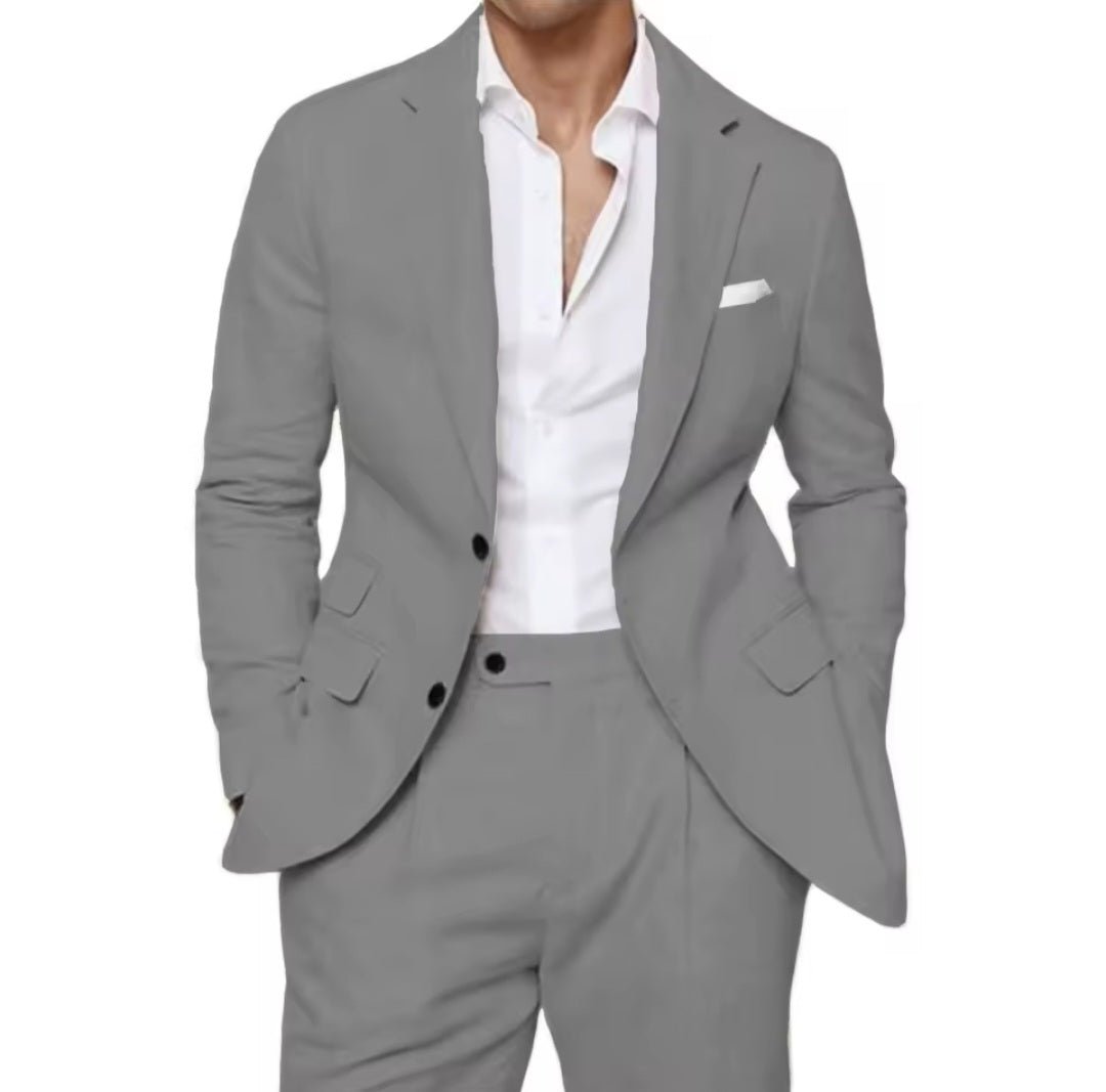 Men's Linen Suit Two - Piece Set | Blazer & Pants | Summer Wedding - GLITCH - BELLE