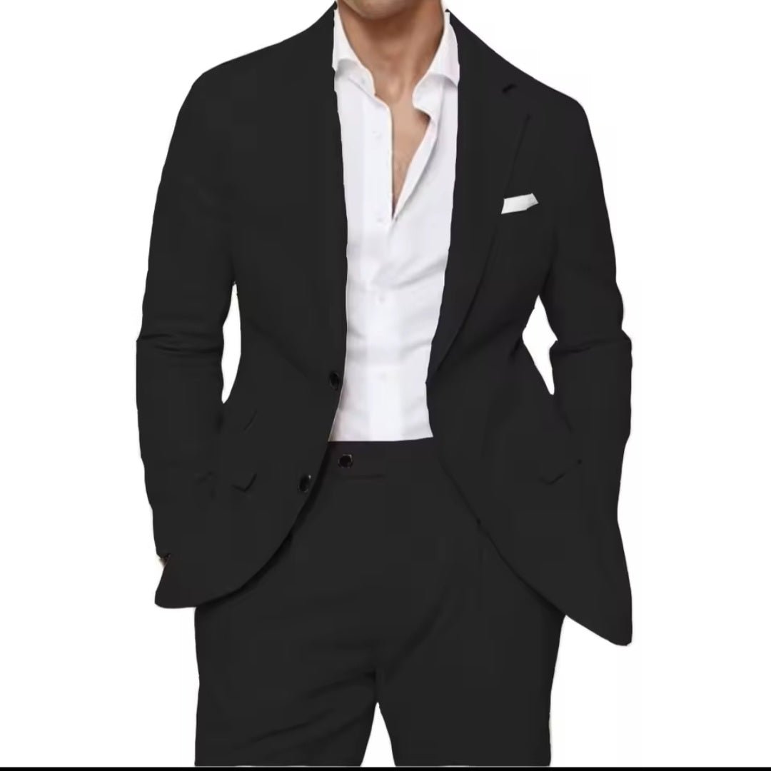 Men's Linen Suit Two - Piece Set | Blazer & Pants | Summer Wedding - GLITCH - BELLE