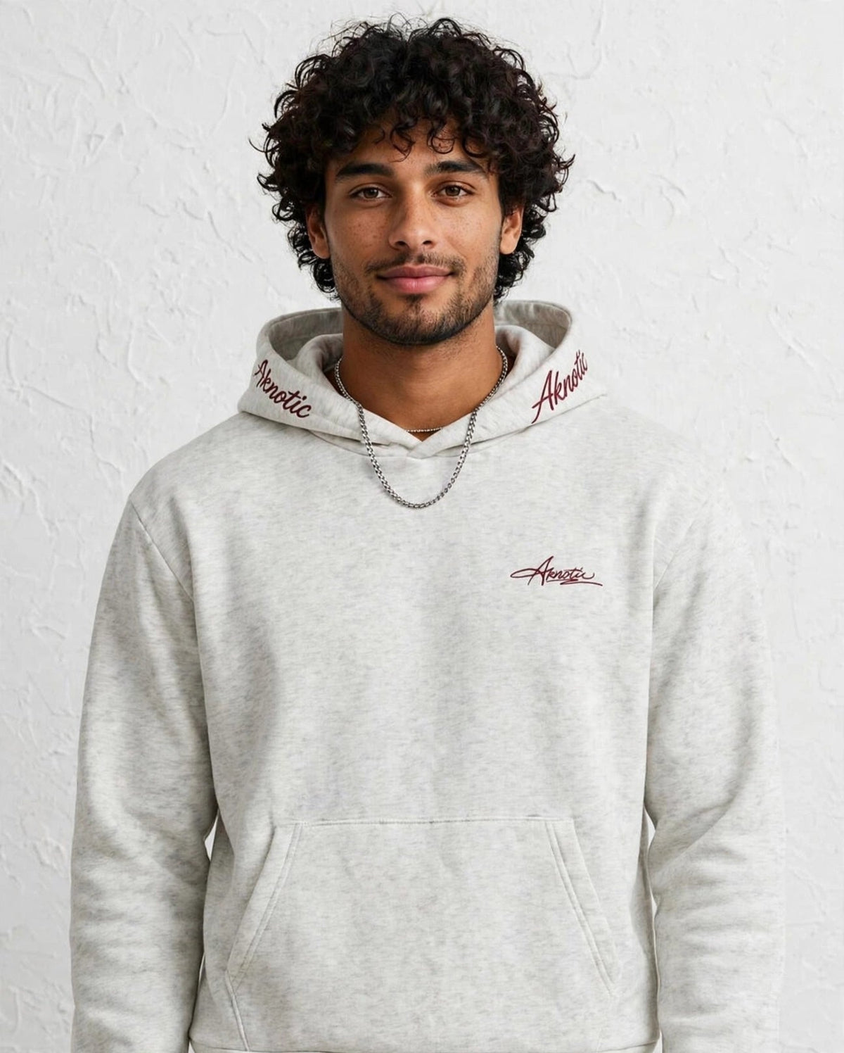 Men's Loose Fit Letter Embroidered Knit Hoodie | Casual Long Sleeve Sweatshirt - GLITCH-BELLE