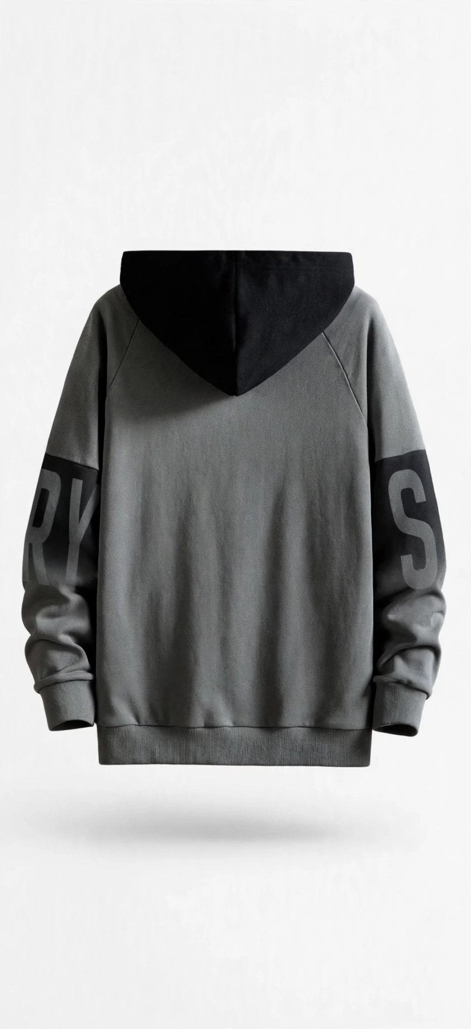 Men's Los Angeles Graphic Color-Block Hoodie – Two-Tone Beige & White Pullover - GLITCH-BELLE