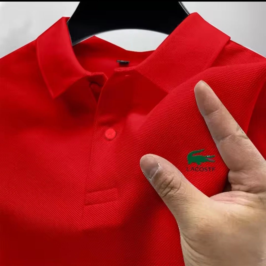 Men's Premium Polo Shirt – Business Casual Breathable Long - Sleeve Collar Top - GLITCH - BELLE