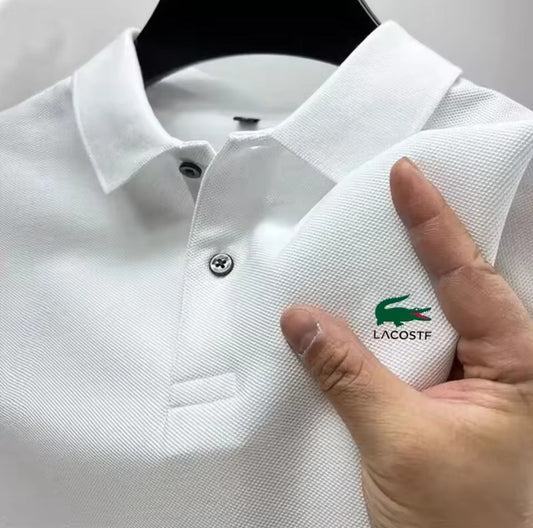 Men's Premium Polo Shirt – Business Casual Breathable Long - Sleeve Collar Top - GLITCH - BELLE