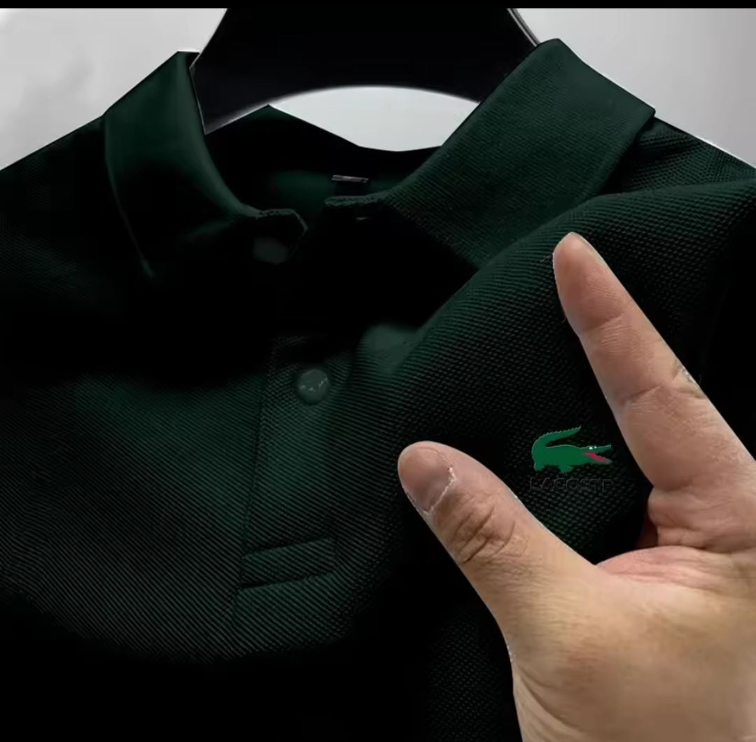 Men's Premium Polo Shirt – Business Casual Breathable Long - Sleeve Collar Top - GLITCH - BELLE
