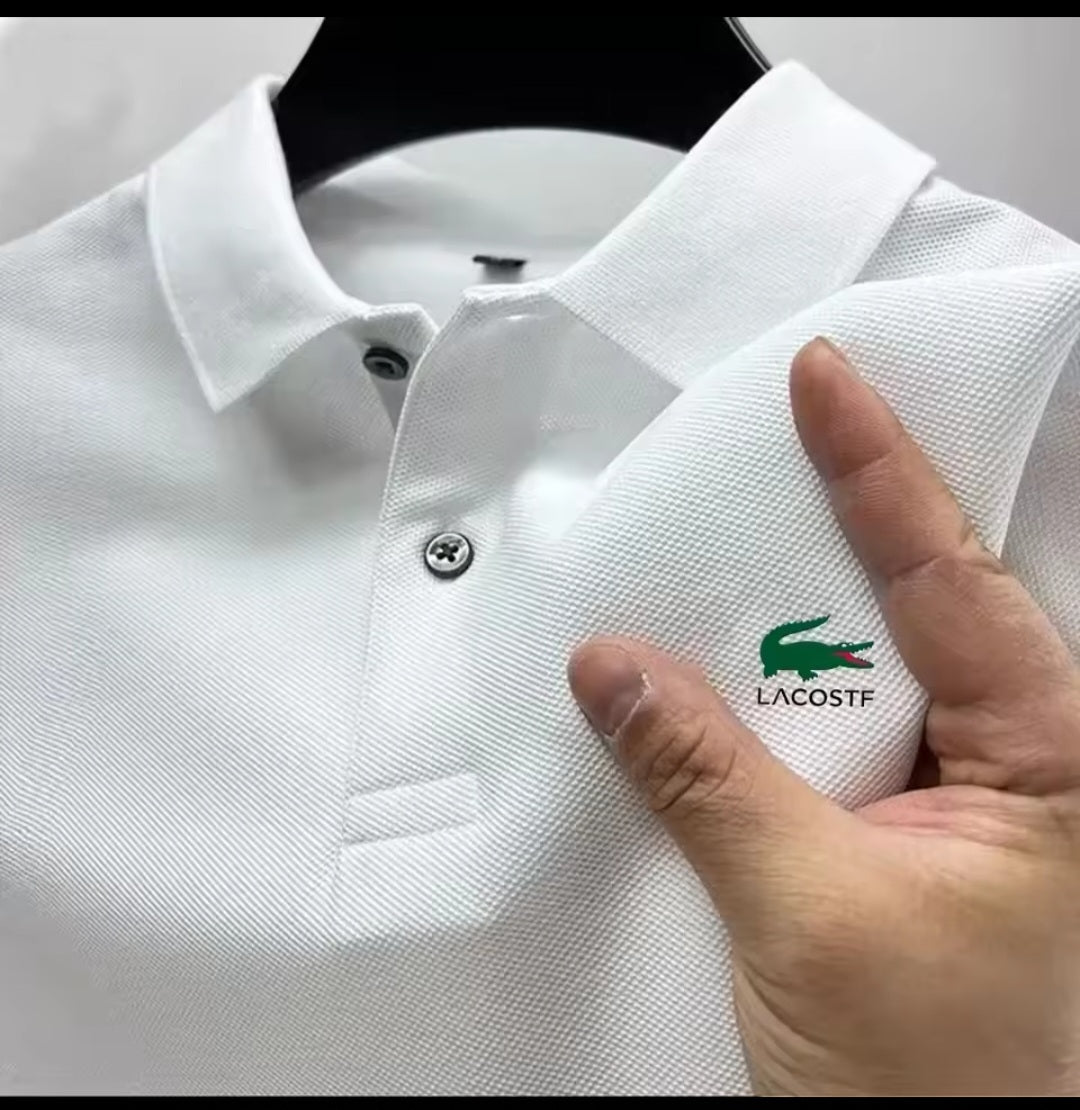 Men's Premium Polo Shirt – Business Casual Breathable Long - Sleeve Collar Top - GLITCH - BELLE