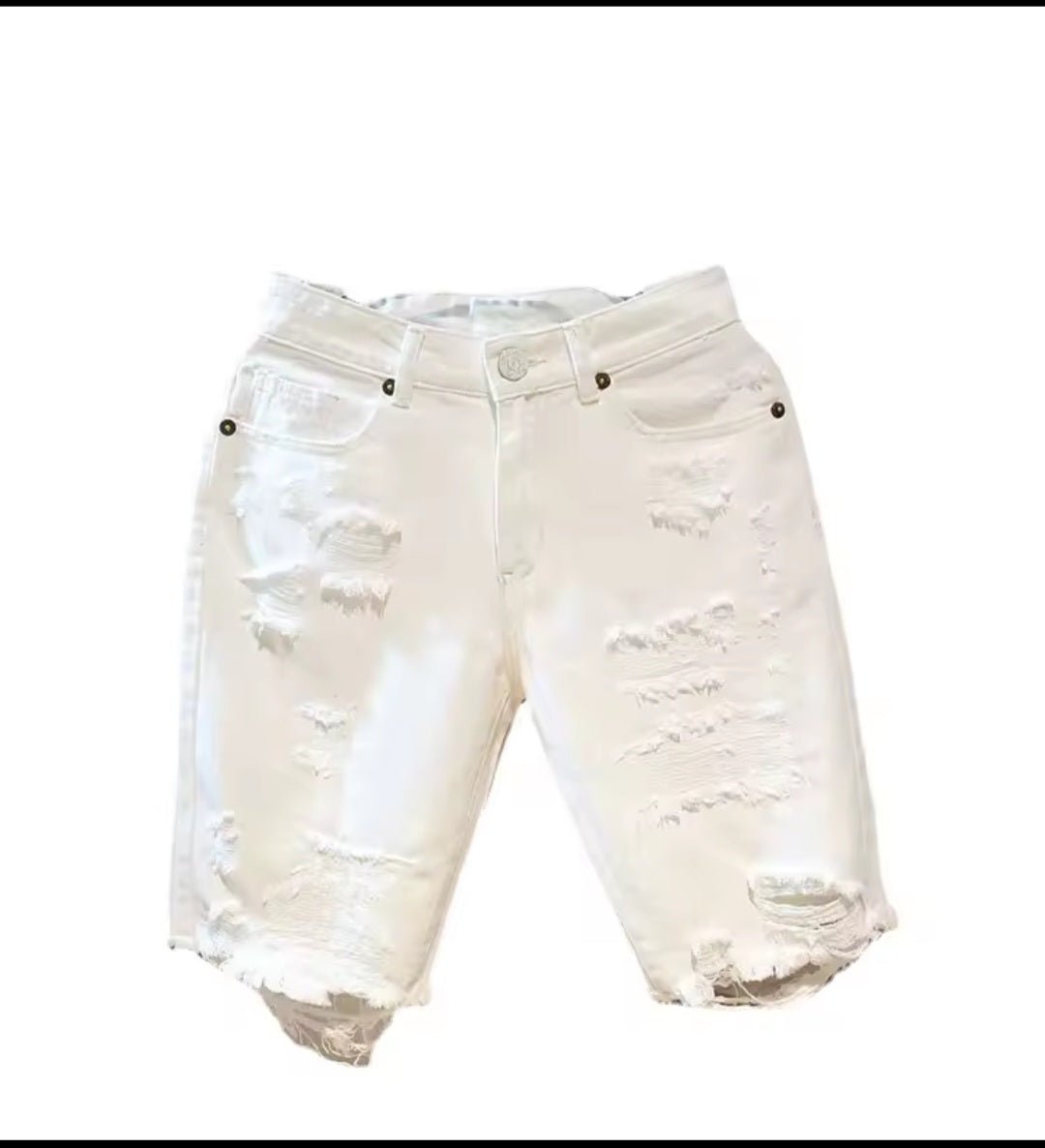 Men's Ripped Denim Shorts | Loose Straight Streetwear Boyfriend Jeans - GLITCH - BELLE