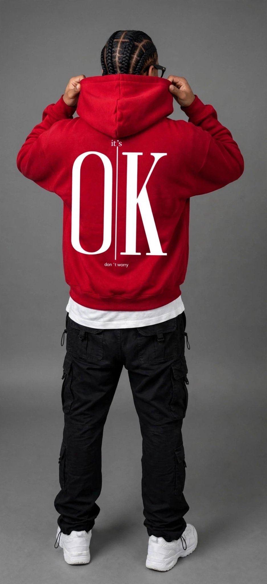 OK Graphic Oversized Hoodie | Urban Streetwear Pullover - GLITCH-BELLE