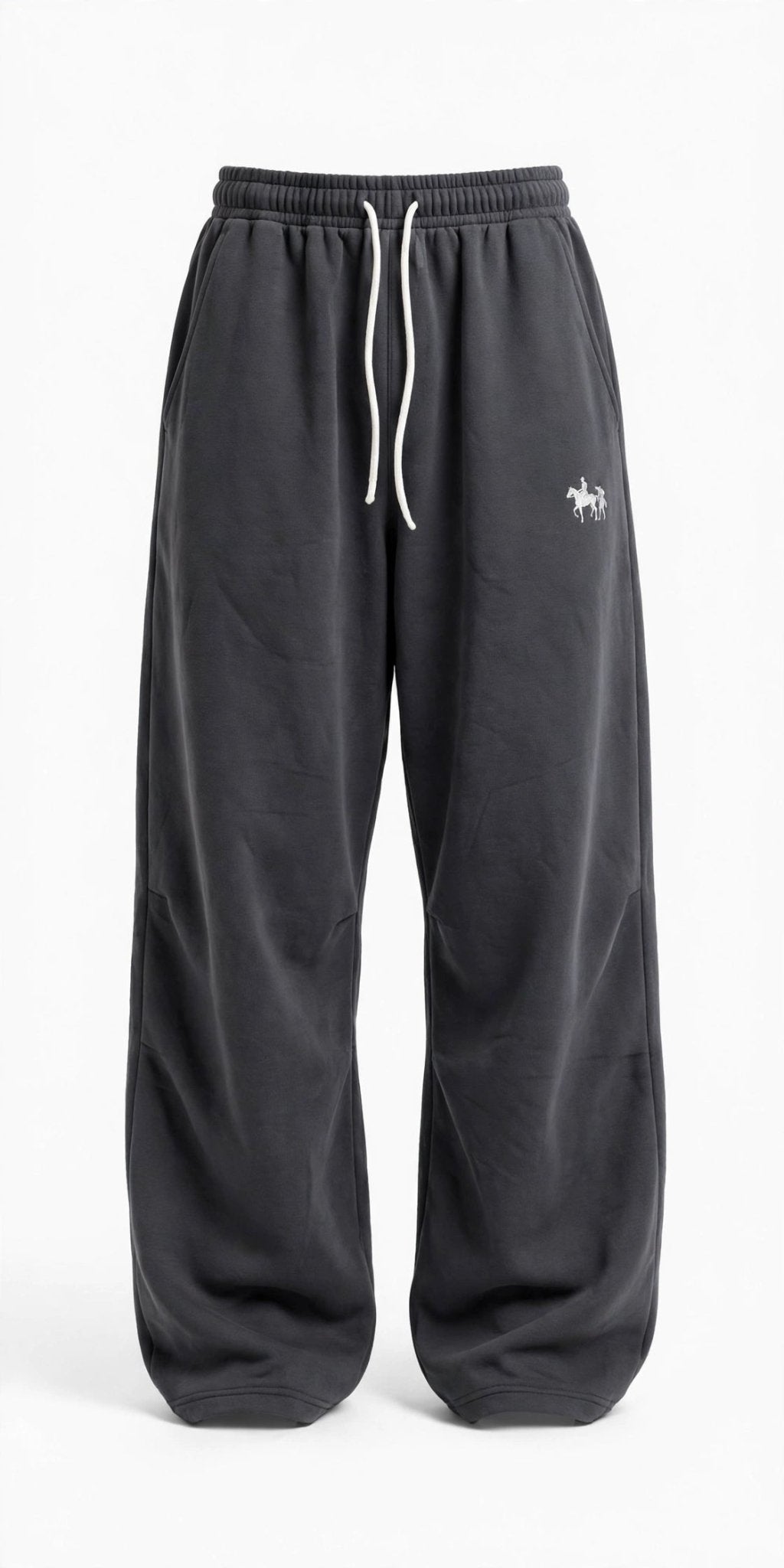 Oversized Wide-Leg Sweatpants – Horse Silhouette Print - GLITCH-BELLE