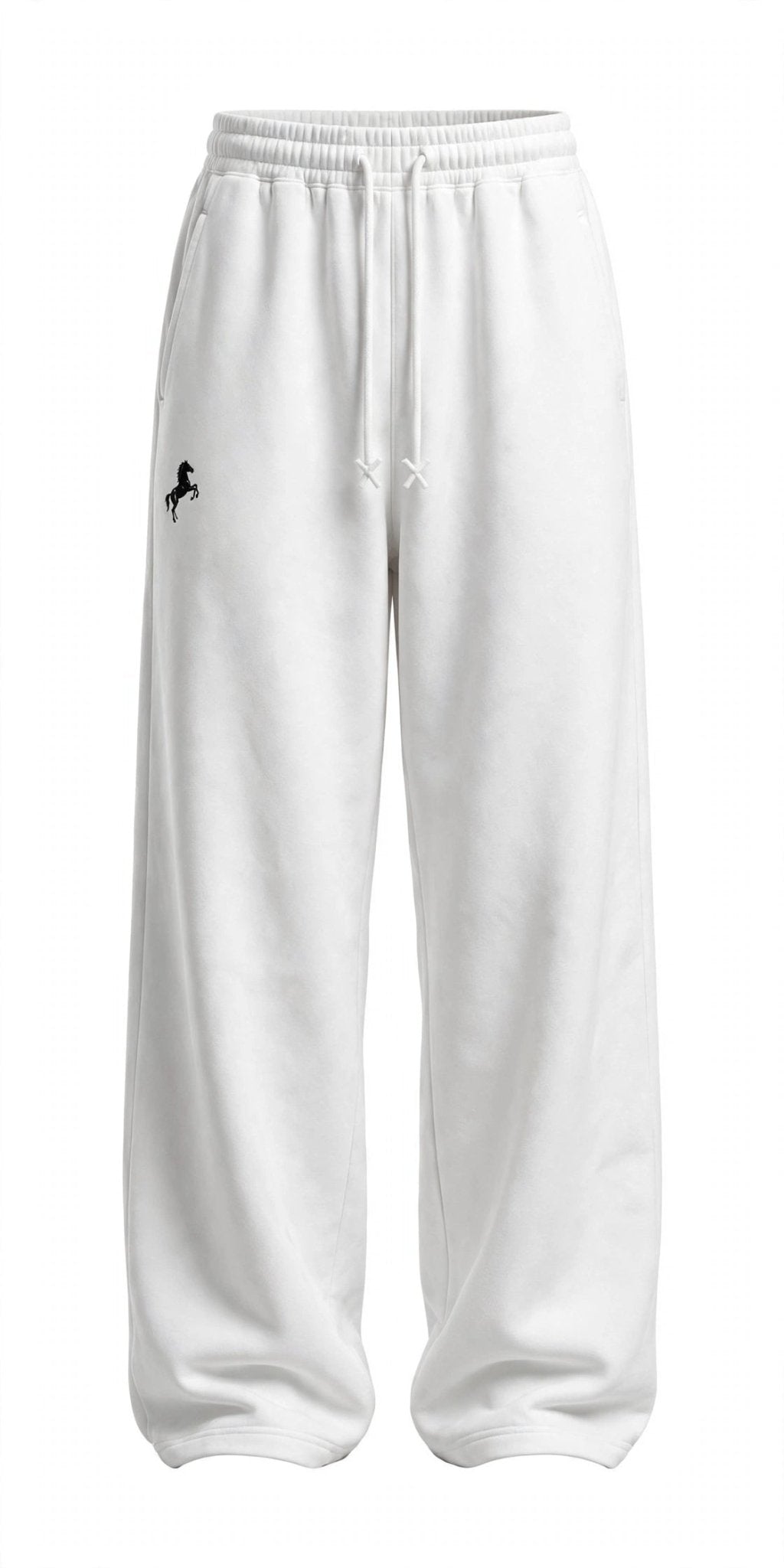Oversized Wide-Leg Sweatpants – Horse Silhouette Print - GLITCH-BELLE
