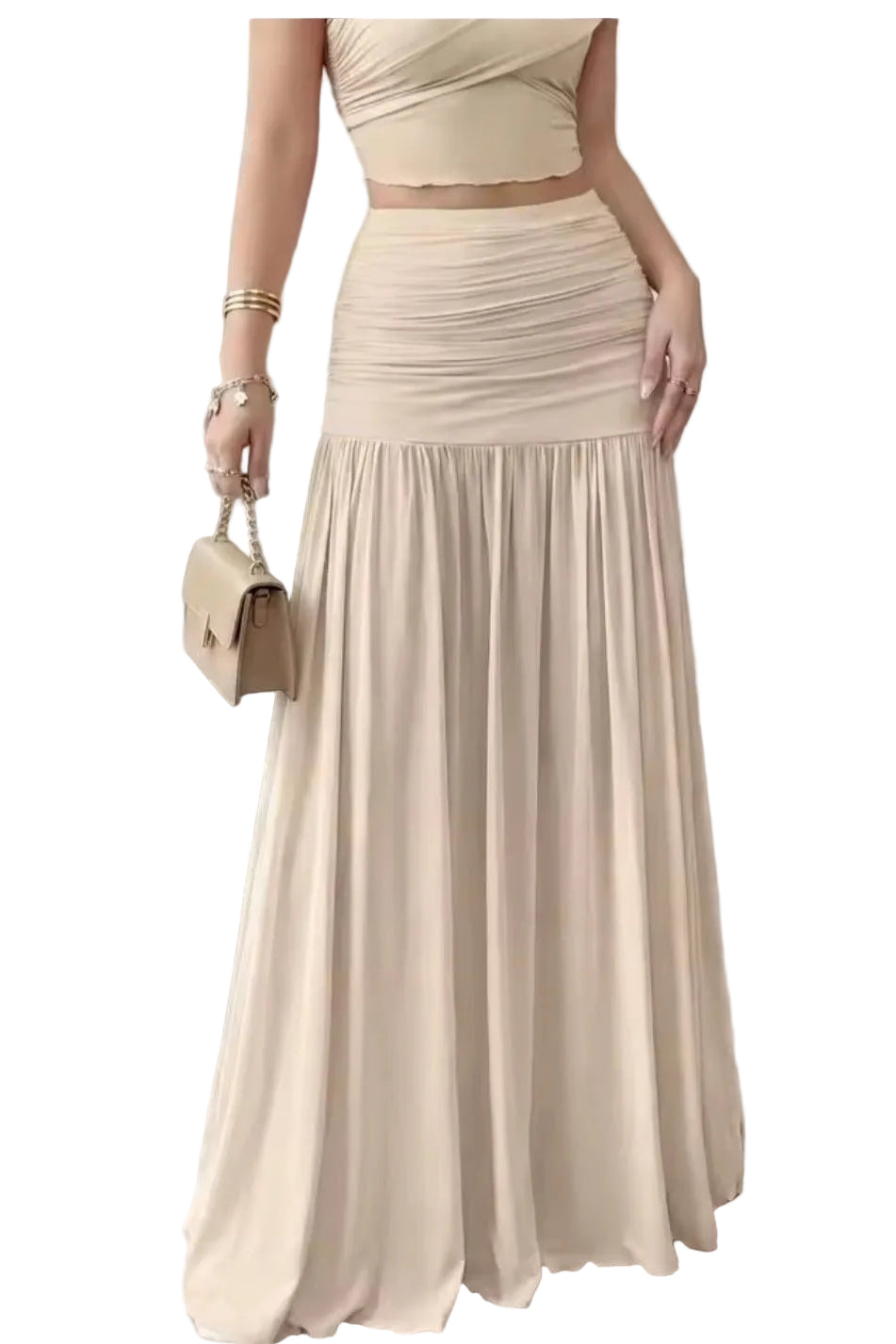 Pure Desire Pleated Midi Skirt - GLITCH-BELLE