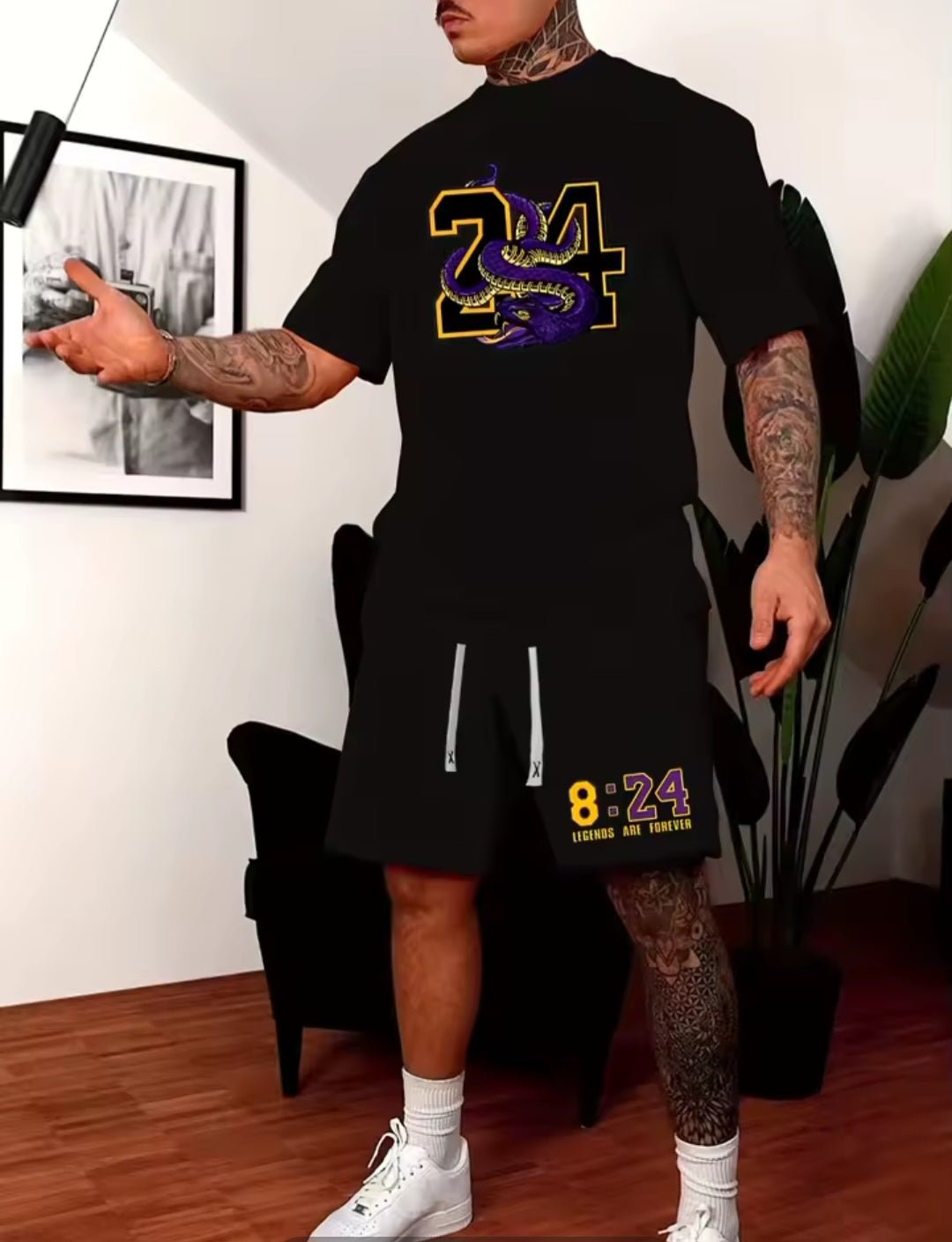 Chicago 32 Men's Relaxed Two - Piece Set – T-Shirt & Shorts - GLITCH - BELLE