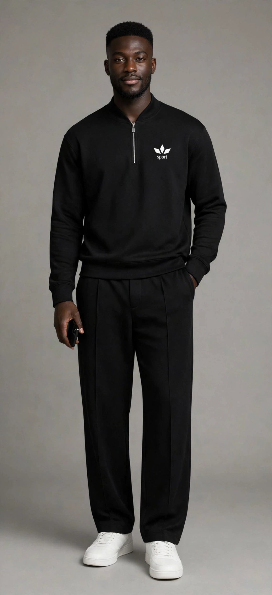 Men's 2-Piece Baseball Collar Jumpsuit Set – Breathable Casual Outfit